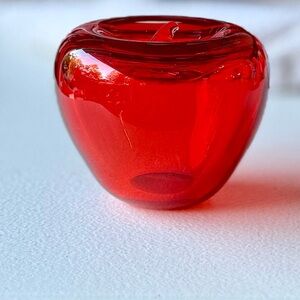 Hand Blown Red Glass Apple